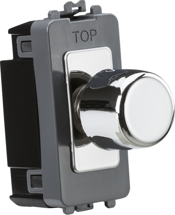 Knightsbridge GDM200PC 2-way 10-200W (10-100W LED) Trailing Edge Grid Dimmer - Polished Chrome ML Knightsbridge - Sparks Warehouse