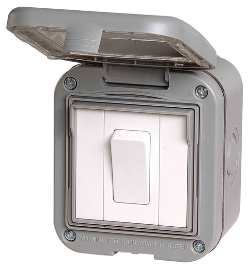 BG Nexus Storm WPB12 Weatherproof IP55 10A 10AX 1 Gang Switch - BG - sparks-warehouse