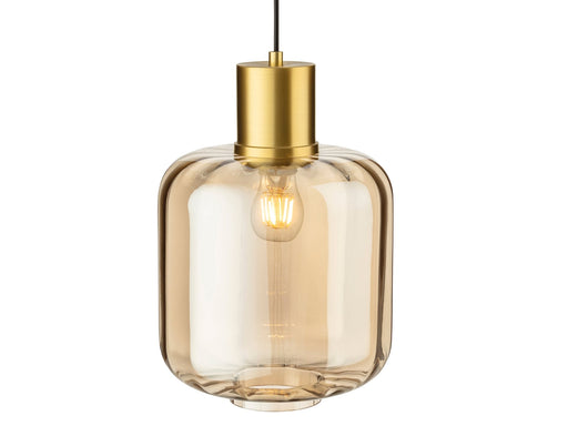Firstlight 2852AM Eton Pendant Brushed Brass with Amber Glass Firstlight - Sparks Warehouse