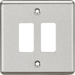 Knightsbridge GDCL2BC 2G Grid Faceplate - Rounded Edge Brushed Chrome Front Plate Knightsbridge - Sparks Warehouse
