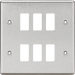 Knightsbridge GDCL6BC 6G Grid Faceplate - Rounded Edge Brushed Chrome ML Knightsbridge - Sparks Warehouse