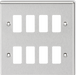 Knightsbridge GDCL8BC 8G Grid Faceplate - Rounded Edge Brushed Chrome Front Plate Knightsbridge - Sparks Warehouse