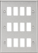 Knightsbridge GDCL12BC 12G Grid Faceplate - Rounded Edge Brushed Chrome ML Knightsbridge - Sparks Warehouse