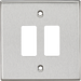 Knightsbridge GDCS2BC 2G Grid Faceplate - Square Edge Brushed Chrome Front Plate Knightsbridge - Sparks Warehouse