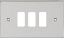 Knightsbridge GDCS3BC 3G Grid Faceplate - Square Edge Brushed Chrome ML Knightsbridge - Sparks Warehouse