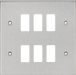 Knightsbridge GDCS6BC 6G Grid Faceplate - Square Edge Brushed Chrome ML Knightsbridge - Sparks Warehouse