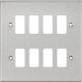 Knightsbridge GDCS8BC 8G Grid Faceplate - Square Edge Brushed Chrome ML Knightsbridge - Sparks Warehouse