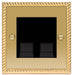 BG Nexus GEO BRASS -  Telephone Socket, Slave 2 GANG, Screw Connection - BG - sparks-warehouse