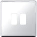 BG Nexus GFPC2 Grid Chrome SCREWLESS 2 Gang Front Plate - BG - sparks-warehouse