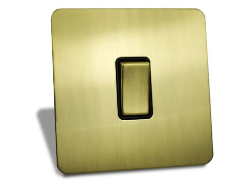 Caradok 1 Gang Screwless Brushed Brass Rocker Light Switch Caradok - Screwless Brushed Brass Caradok - Sparks Warehouse