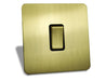 Caradok 1 Gang Screwless Brushed Brass Rocker Light Switch Caradok - Screwless Brushed Brass Caradok - Sparks Warehouse