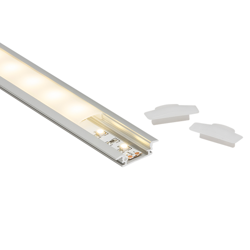 Knightsbridge 1MPRF 1M Aluminium Profile for LED Strip - Recessed Flat LED Strip Lights Knightsbridge - Sparks Warehouse