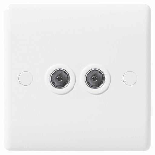 BG Nexus 863 2 Gang ISOLATED CO-AXIAL Socket - BG - sparks-warehouse