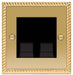 BG Nexus GEO BRASS -  RJ11 Telephone Socket 2 GANG - BG - sparks-warehouse