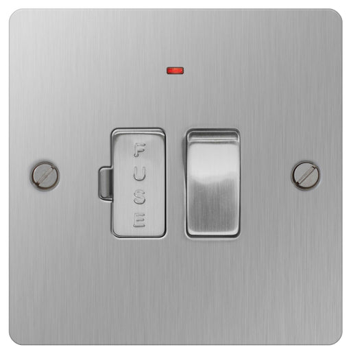 BG SBS52 Brushed Steel 13A Switched Fused Connection Unit With Neon - BG - sparks-warehouse