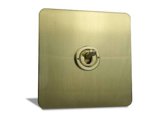 Caradok 1 Gang Screwless Intermediate Brushed Brass Toggle Switch Caradok - Screwless Brushed Brass Caradok - Sparks Warehouse
