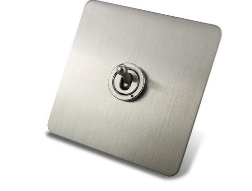 Caradok 1 Gang Screwless Brushed Steel Toggle Switch Caradok - Screwless Brushed Steel Caradok - Sparks Warehouse
