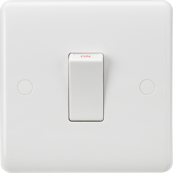 Knightsbridge CU8331W White Curved edge 45A DP switch (small) - White Rocker Light Switches Knightsbridge - Sparks Warehouse