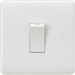 Knightsbridge CU8331W White Curved edge 45A DP switch (small) - White Rocker Light Switches Knightsbridge - Sparks Warehouse