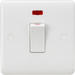 Knightsbridge CU8331NW White Curved edge 45A DP switch with neon (small) - White Rocker Light Switches Knightsbridge - Sparks Warehouse