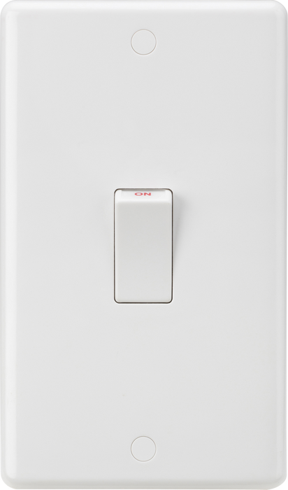 Knightsbridge CU8332W White Curved edge 45A DP switch (large) - White Rocker Light Switches Knightsbridge - Sparks Warehouse