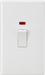 Knightsbridge CU8332NW White Curved edge 45A DP switch with neon (large) - White ROcker Light Switches Knightsbridge - Sparks Warehouse