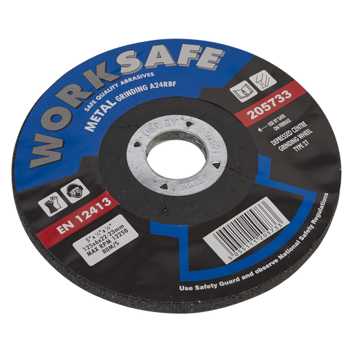 Sealey 205733 - Grinding Disc DPC Metal Ø125 x 6 x 22mm Consumables Sealey - Sparks Warehouse