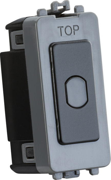 Knightsbridge GDM014MB 1G 1-way 10-200W (10-100W LED) trailing edge dimmer (Press Type) - Matt Black ML Knightsbridge - Sparks Warehouse