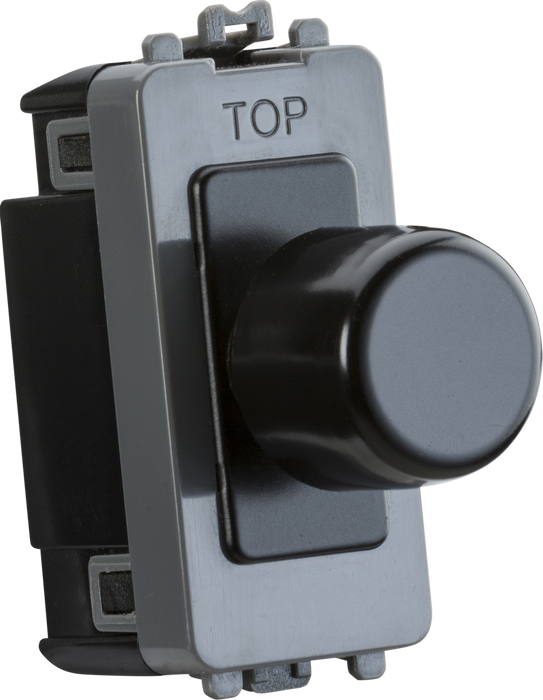 Knightsbridge GDM200MB 2-way 10-200W (10-100W LED) Trailing Edge Grid Dimmer - Matt Black ML Knightsbridge - Sparks Warehouse