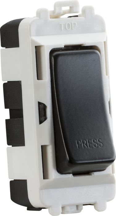 Knightsbridge GDM006MB Grid 20AX 2 Way Retractive Switch Module - Marked Press - Matt Black Knightsbridge Grid Knightsbridge - Sparks Warehouse