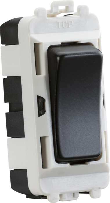 Knightsbridge GDM004MB Grid 2 Way Switch Module (Centre off) Matt Black Knightsbridge Grid Knightsbridge - Sparks Warehouse