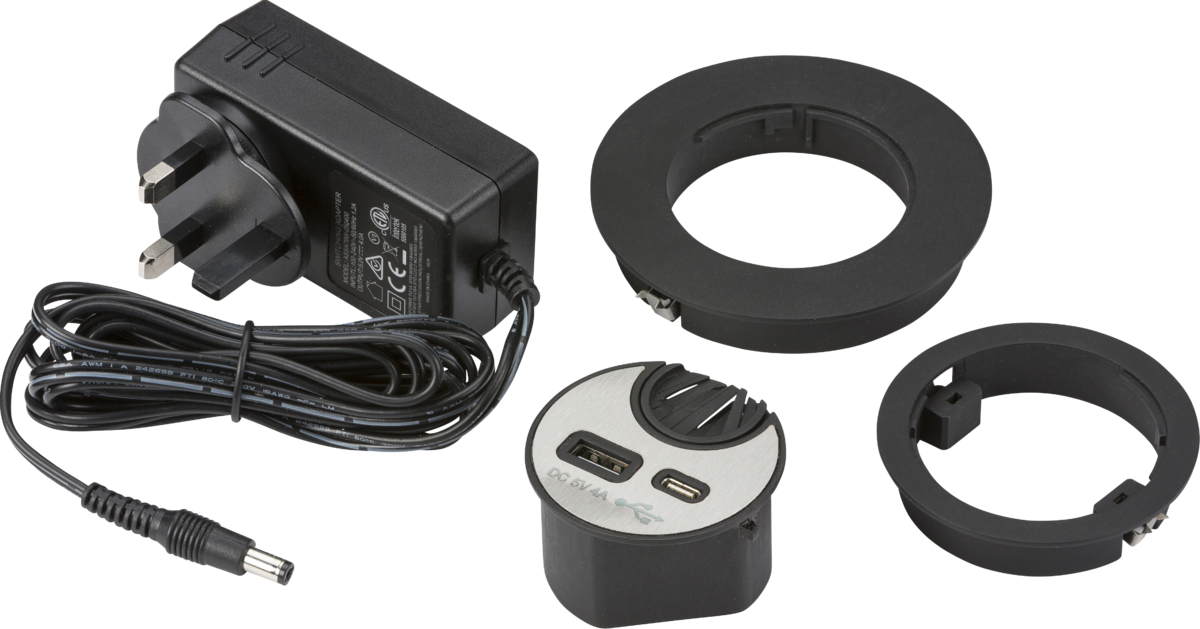 Knightsbridge SK0012 Desk Mount USB Charger Office Sockets Knightsbridge - Sparks Warehouse