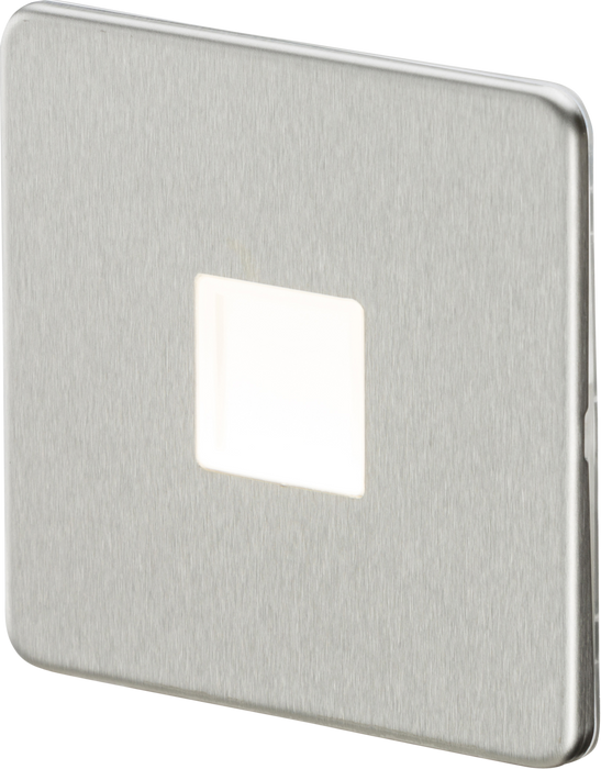 Knightsbridge SFPLBC Screwless 230V LED Plinth Light - Brushed Chrome ML Knightsbridge - Sparks Warehouse