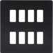 Knightsbridge GDSF008MB Screwless 8G grid faceplate - Matt Black Knightsbridge Grid Knightsbridge - Sparks Warehouse