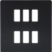 Knightsbridge GDSF006MB Screwless 6G grid faceplate - Matt Black Knightsbridge Grid Knightsbridge - Sparks Warehouse