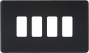 Knightsbridge GDSF004MB Screwless 4G grid faceplate - Matt Black Knightsbridge Grid Knightsbridge - Sparks Warehouse