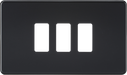 Knightsbridge GDSF003MB Screwless 3G grid Faceplate - Matt Black Frontplate Knightsbridge - Sparks Warehouse