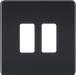 Knightsbridge GDSF002MB Screwless 2G Grid Faceplate - Matt Black Frontplate Knightsbridge - Sparks Warehouse