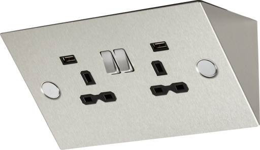 Knightsbridge SKR002A 13A 2G MOUNTING Socket With USB Charger PORTS KB Knightsbridge - Sparks Warehouse