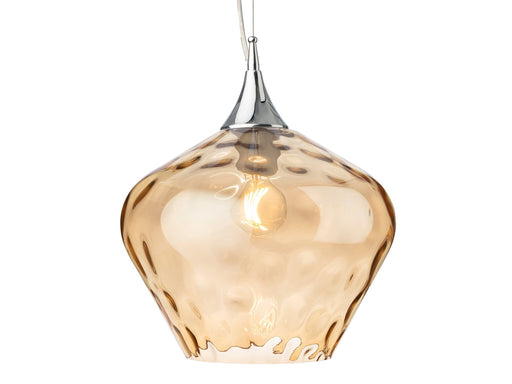 Firstlight 2930AM Titan Pendant Chrome with Amber Glass Firstlight - Sparks Warehouse