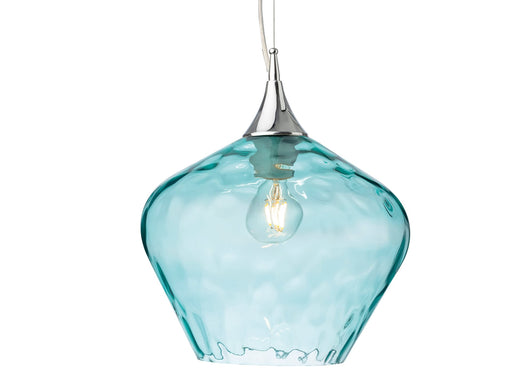 Firstlight 2930AQ Titan Pendant Chrome with Aqua Glass Firstlight - Sparks Warehouse