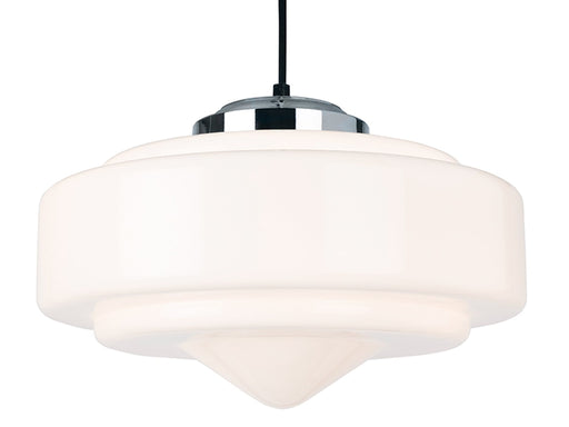 Firstlight 2938CH Art Deco Pendant Chrome with Opal White Glass Firstlight - Sparks Warehouse