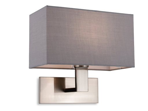 Firstlight 4939BSGR Raffles Single Wall Brushed Steel with Grey Shade Firstlight - Sparks Warehouse