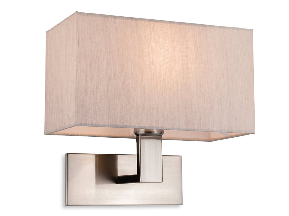 Firstlight 4939BSOY Raffles Single Wall Brushed Steel with Oyster Shade Firstlight - Sparks Warehouse