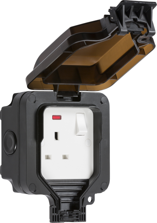 Knightsbridge OP7N IP66 13A 1G DP Switched Socket With Neon KB Knightsbridge - Sparks Warehouse