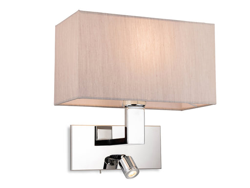 Firstlight 4940CHOY Raffles 2 Light Wall (Switched) Chrome with Oyster Shade Firstlight - Sparks Warehouse