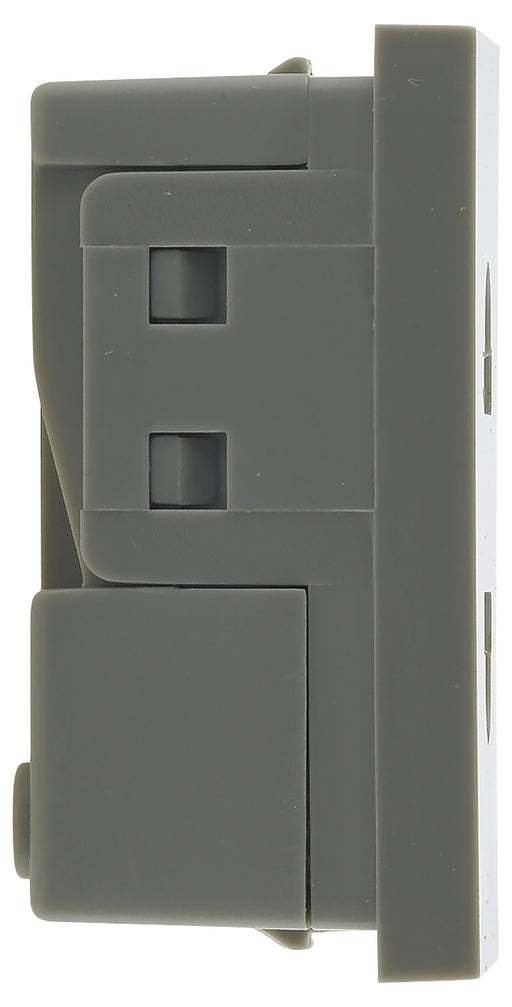 BG EMEUSG Euro Socket 16A Unswitched Module Grey (25 X 50mm) - BG - sparks-warehouse