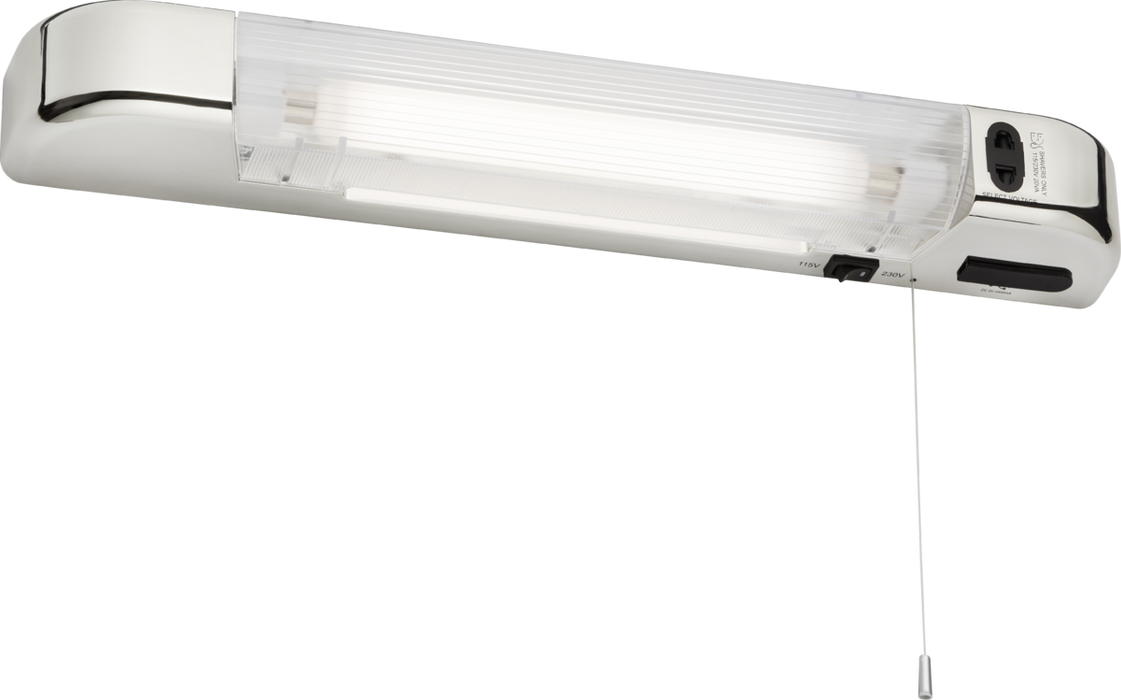 Knightsbridge SL6USBC 230V IP20 6W LED Shaver Light with Dual USB Charger - Chrome ML Knightsbridge - Sparks Warehouse