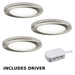 Knightsbridge UNDKIT3BCWW 230V IP20 2.5W LED Dimmable Under Cabinet Lights in Brushed Chrome - Pack of 3 – 3000K ML Knightsbridge - Sparks Warehouse