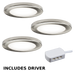 Knightsbridge UNDKIT3BCCW 230V IP20 2.5W LED Dimmable Under Cabinet Lights in Brushed Chrome - Pack of 3 - 4000K ML Knightsbridge - Sparks Warehouse